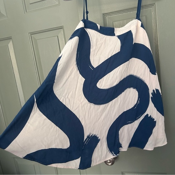 Maeve Anthropologie Brushstroke Tube Tanktop Blue and White - Picture 3 of 5